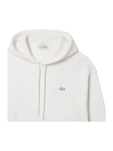 Bluza z kapturem Lacoste z kapturem biała