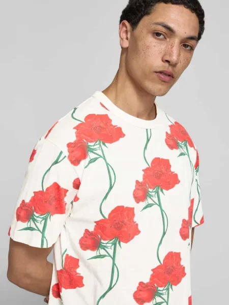 T-shirt z kwiatowym wzorem na całej powierzchni Kenzo biała