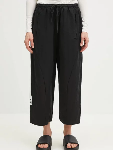Pantaloni Washed Twill Pant femei drept high waist negru