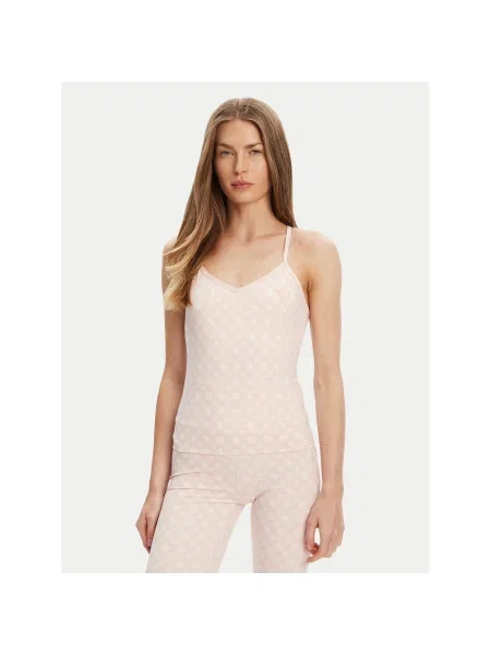 Guess Felső Slim Fit rózsaszín
