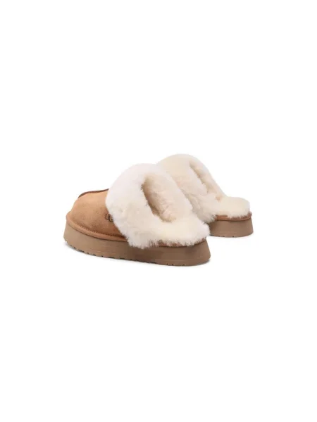 UGG papuci din piele întoarsă maro