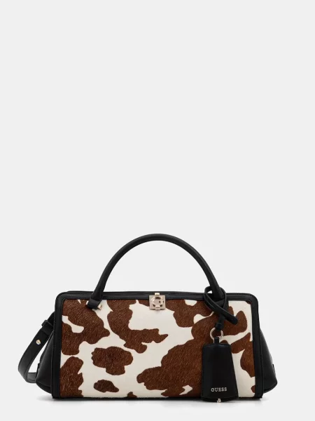 Guess geantă crossbody pentru femei din piele întoarsă AUDREY maro