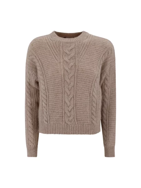 Sweter Max Mara Studio o skróconej długości beżowy