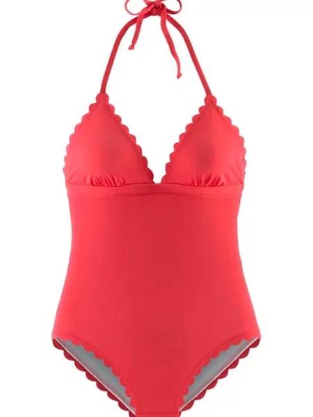 LASCANA Costum de baie întreg Scallop' roșu