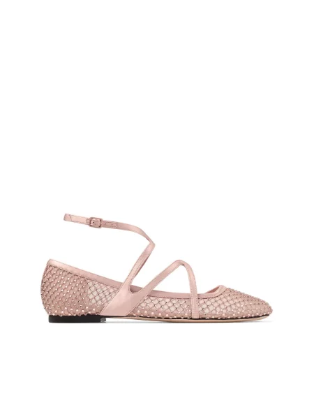 Balerinki Jimmy Choo bez obcasa różowe