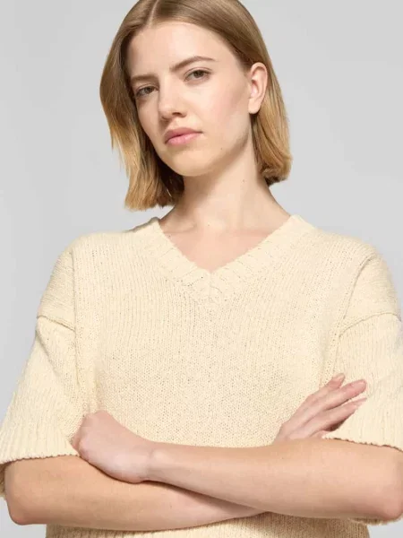 Sweter w dzianinowym wyglądzie o kroju regular fit model Hannalie' Msch Copenhagen beżowy