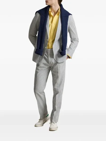 Czapka z daszkiem Polo Ralph Lauren w kratkę z twillu biznesowa niebieska