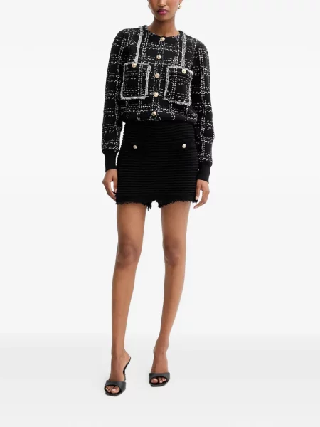 Σορτς Guess με κρόσσια μαύρο