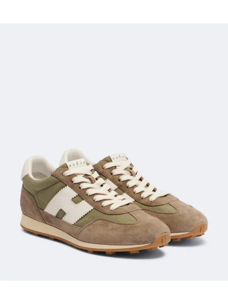Sneakerși Hogan din piele de căprioară maro