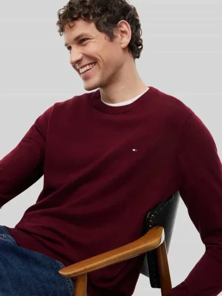 Tommy Hilfiger Sweter Bordowy czerwony