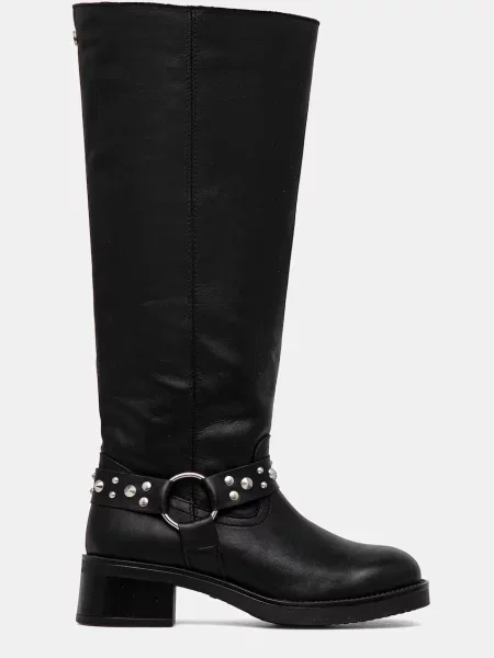 Кожаные сапоги Steve Madden черные