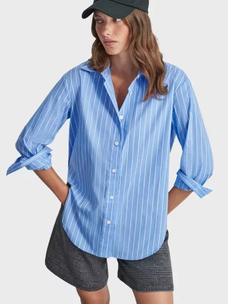 Рубашка Dkny в полоску голубая