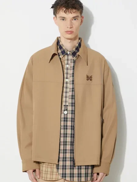 Bunda Needles Sport Jacket Cavalry Twill přechodná oversize béžová