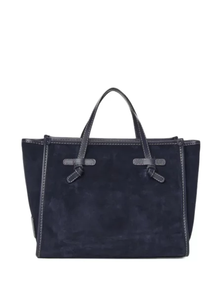 Geantă shopper Gianni Chiarini din piele de căprioară albastru