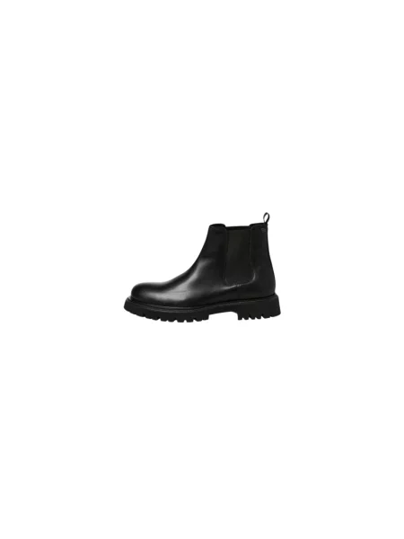 Sztyblety Jack & Jones skórzane czarne