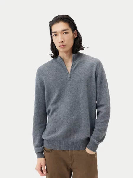 GOBI Cashmere Pulóver Cashmere Horse Jacquard Sweater sötétszürke