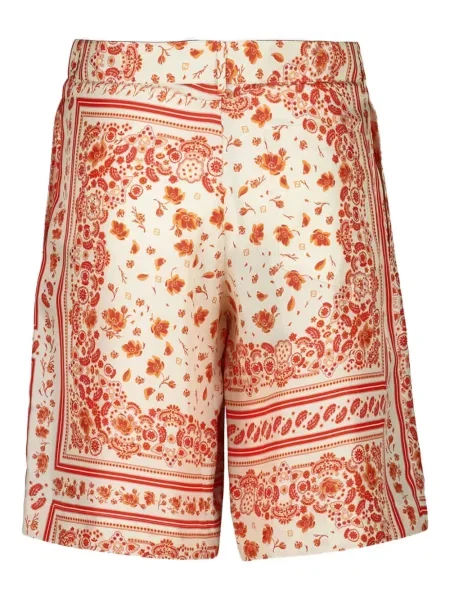 Pantaloni scurți Fendi de mătase cu imagine alb