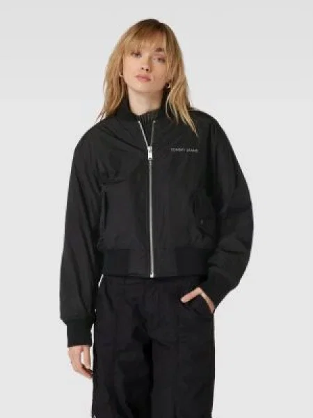 Bomberka z wyhaftowanym logo Tommy Jeans czarny
