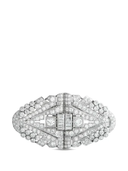 Diamant brosa Lb Exclusive cu imprimeu geometric argintiu