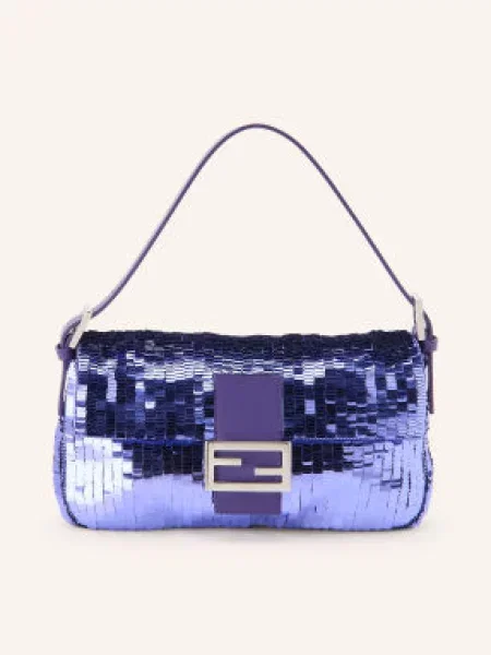 Fendi Torebka Baguette Z Cekinami lila