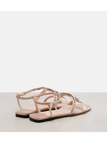 Sandale Jimmy Choo din piele de cristal roz