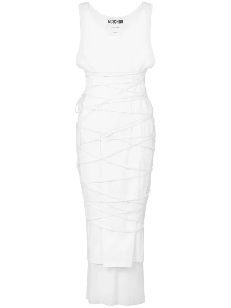 Rochie midi Moschino până la genunchi de costum alb