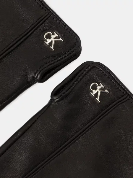 Calvin Klein rękawiczki skórzane czarny