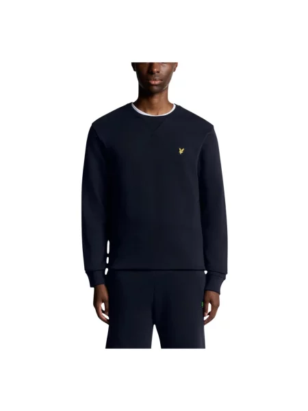 Sweter Lyle & Scott z okrągłym dekoltem niebieski