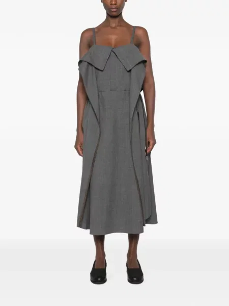 Rochie midi Sacai fără mâneci gri