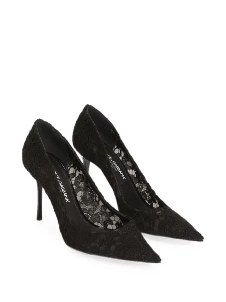 Pantofi cu toc Dolce & Gabbana din dantelă negru