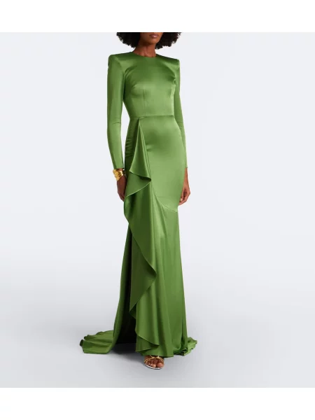 Rochie Alex Perry din satin drapată verde