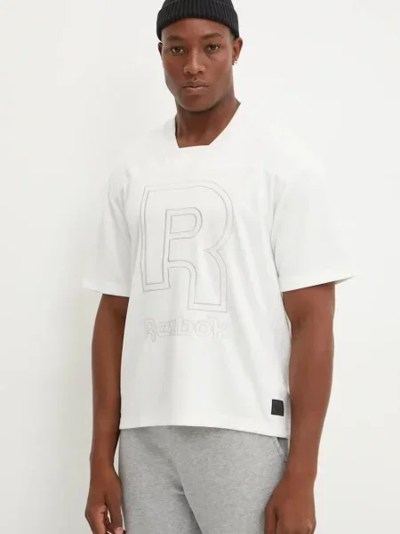 Тениска Reebok Classic с апликация бежово