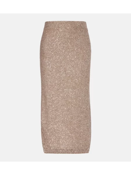 Fustă tip creion Brunello Cucinelli bej