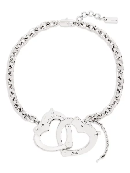 Colier Marc Jacobs cu motiv cu inimi argintiu