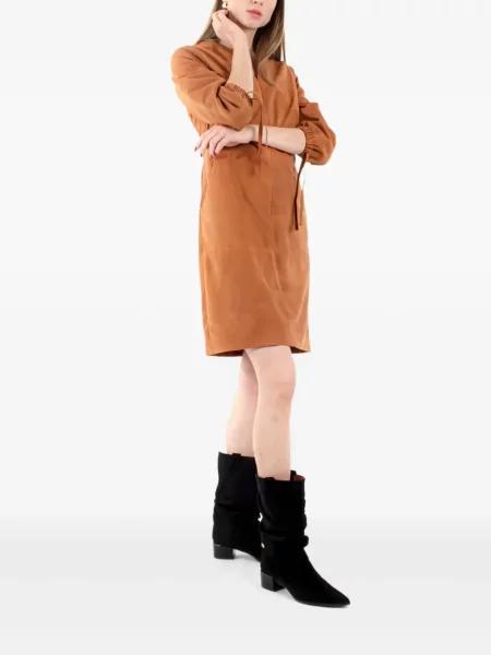 Rochie Poche Paris cu decolteu în V maro