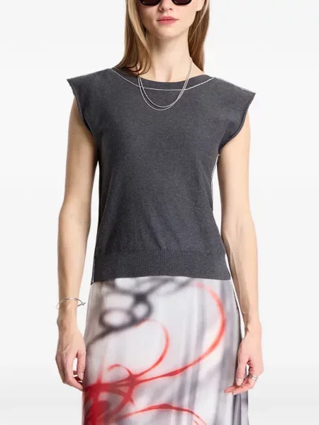 Scurt top Mm6 Maison Margiela cu autograf gri