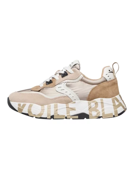 Sneakersy Voile Blanche skórzane beżowe