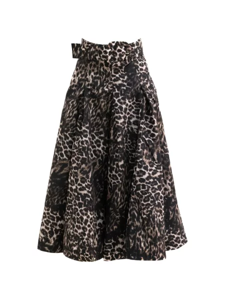 Raštuotas midi sijonas Samantha Sung leopardinis juoda