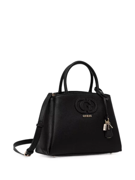 Geantă shopper Guess cu autograf negru