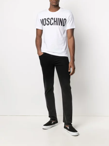 Raštuotas marškinėliai Moschino balta
