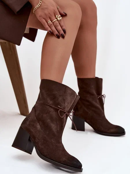 Botine Zazoo din piele maro