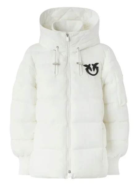 Palton Pinko cu glugă alb