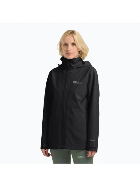 Дамско яке за дъжд Jack Wolfskin Trailtime 2L black черно
