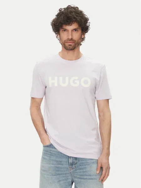 Тениска Hugo с принт черно