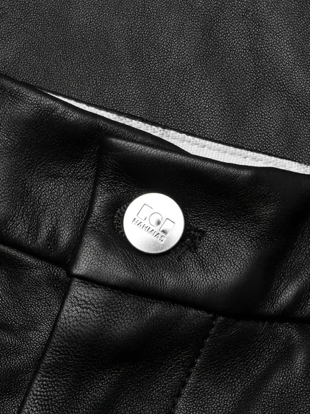 Pantaloni Nahmias din piele negru