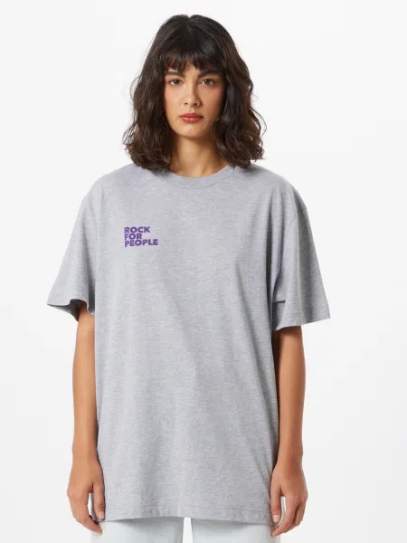 ABOUT EVERYONE Tricou Rock for People deschis gri