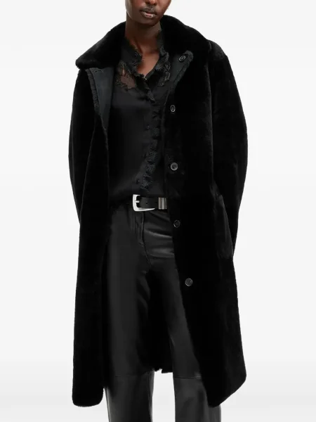 Palton Allsaints din piele negru