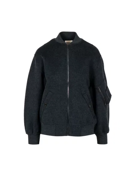 Kurtka bomber Semicouture wełniany szary