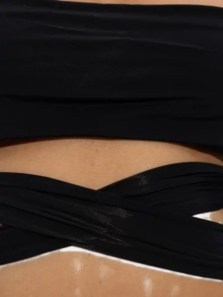 Bikini Balmain cu gât halter negru