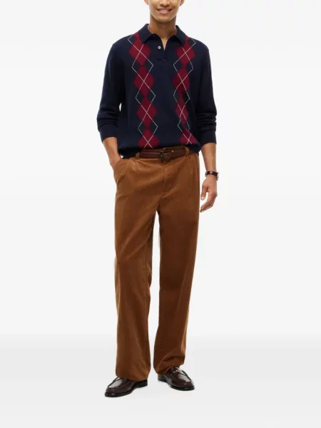 Tricou polo Tommy Hilfiger cu model argyle albastru